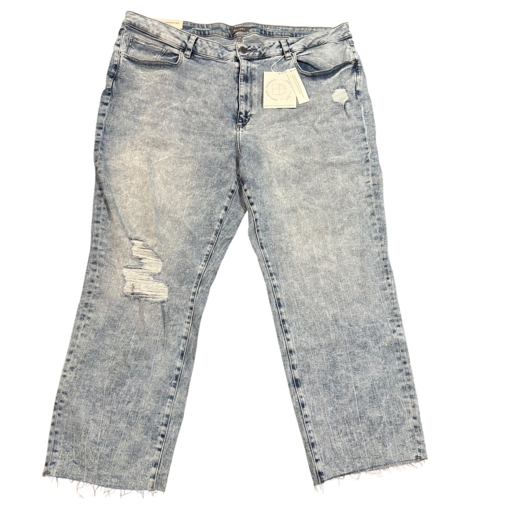 DL1961 Patti Straight Leg Jeans High Rise Vintage Ankle Distressed Size 24W‎ NWT